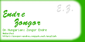 endre zongor business card